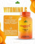 Vitamina C + Colageno 1000Mg + 10Mg - 100 tabletas