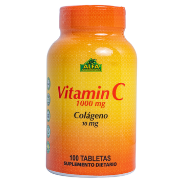 Vitamina C + Colageno 1000Mg + 10Mg - 100 tabletas