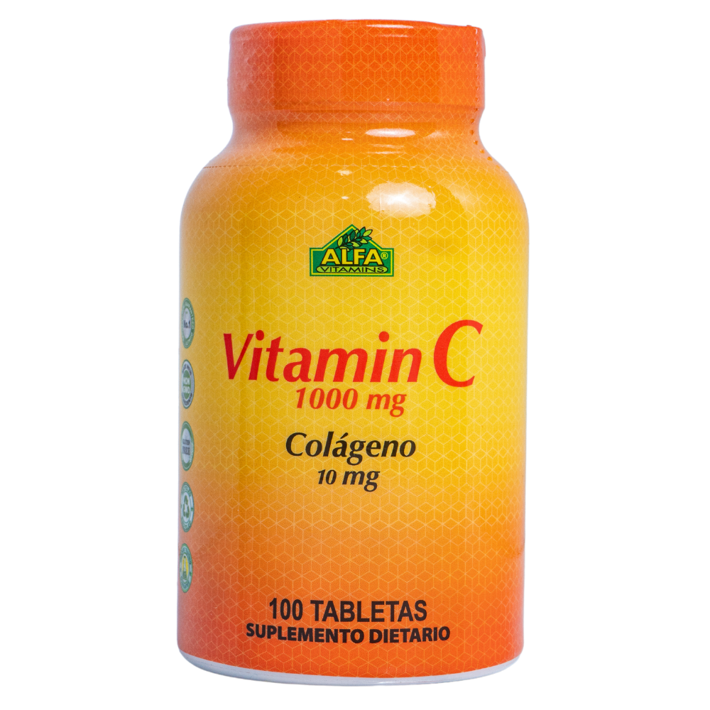 Vitamina C + Colageno 1000Mg + 10Mg - 100 tabletas