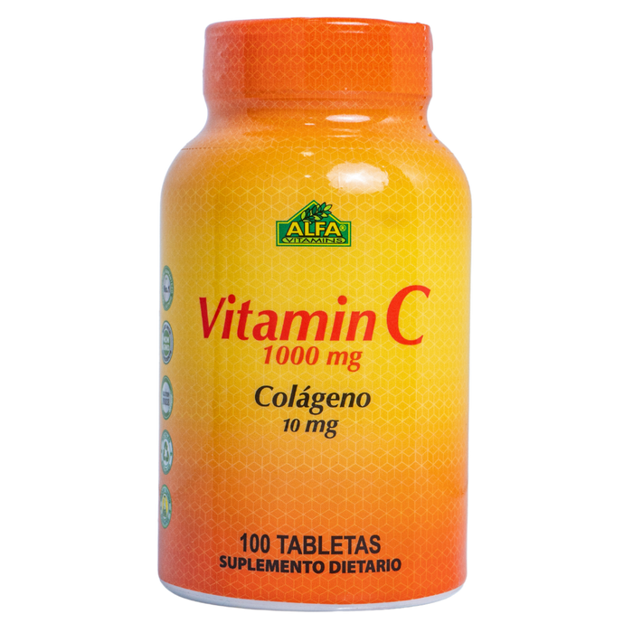 Vitamina C + Colageno 1000Mg + 10Mg - 100 tabletas